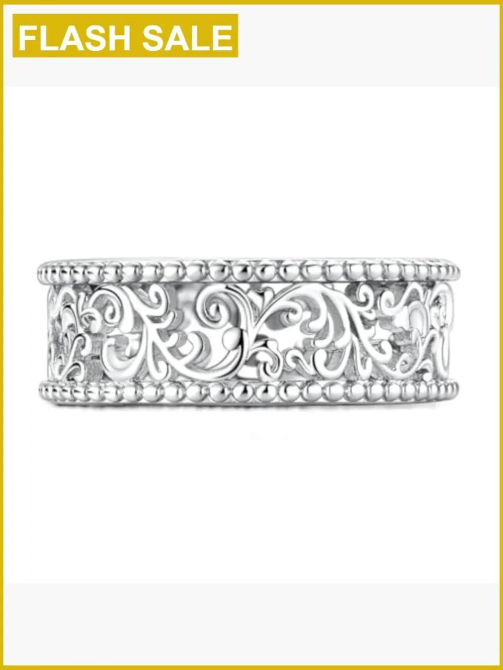 Vintage Filigree Stackable Ring 925 Sterling Silver Round Cubic Zirconia